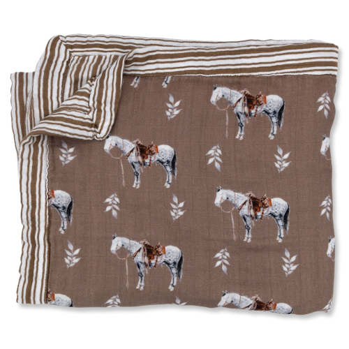 Almond Ranch Horse Bamboo Muslin Blanket – Cowkid Clothing Company