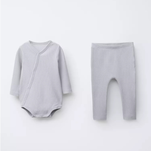 PACK OF WAFFLE WEAVE BODYSUIT AND LEGGINGS - Pearl gray | ZARA United States