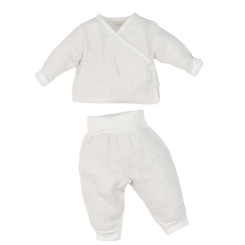 Muslin Side Snap Top & Pant Set - Organic White