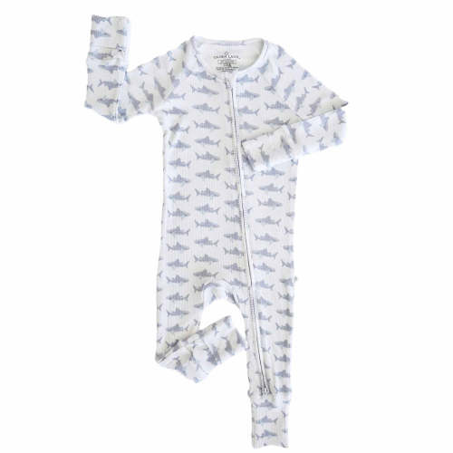 All Bamboo Waffle Convertible Zip Rompers