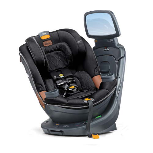 Chicco Fit360® Zip ClearTex® Rotating Convertible Car Seat with Fit360® Mirror for Infants and Toddlers - Jet (Black), New