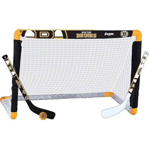 Franklin Sports NHL Mini Hockey Set - Kids Indoor Knee Hockey Goal, Ball, + 2 Stick Combo - Youth Team Indoor Toy Set - Official - Ages 3+