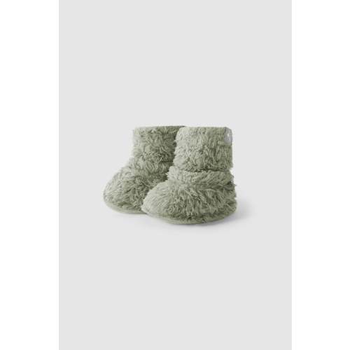 Snug - Organic Cotton Fur Booties (Olive Green)