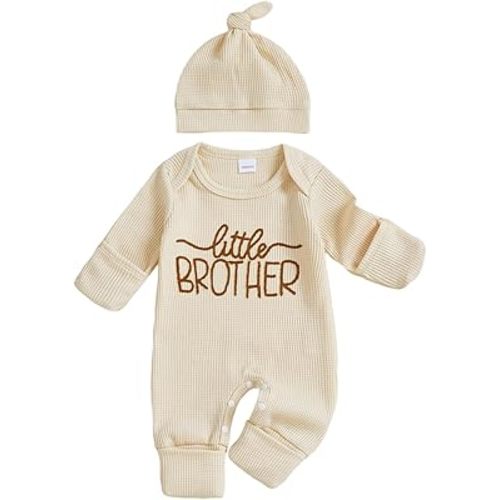 allshope Newborn Baby Boy Fall Outfit Romper Mama Mini Embroidery Long Sleeve Crew Neck Jumpsuit Bodysuit Infant Clothes