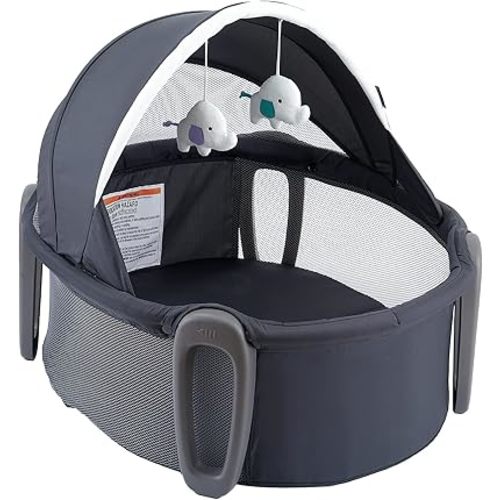 Pamo babe Portable Bassinet and Play Space On-The-Go Baby Dome with Toys and Canopy Travel Crib for Newborn