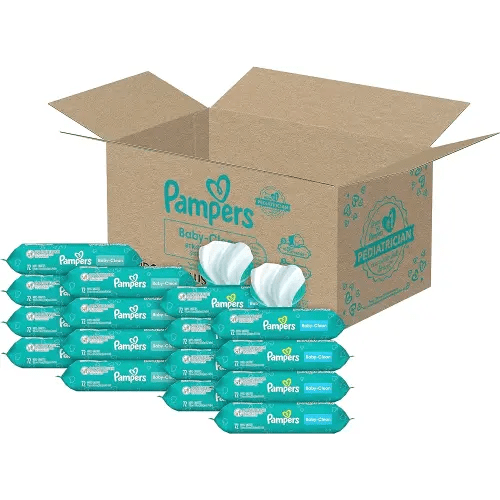 Pampers Baby Clean Wipes Combo, Baby Fresh Scented, 8 Flip-Top Packs, 8 Refill Packs (1152 Wipes Total)