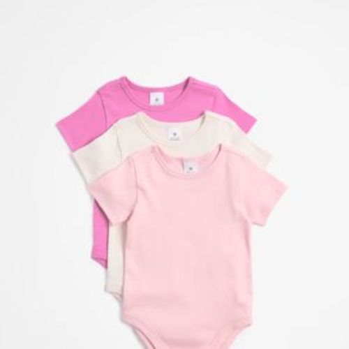 Baby Girls Organic Cotton Pointelle Bodysuit and Leggings 2 Piece Set - Strawberry | Target Australia