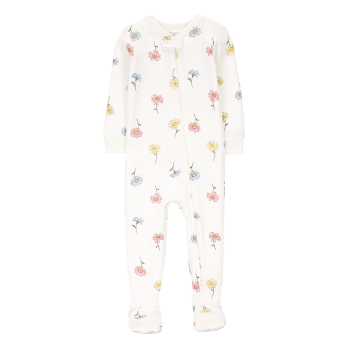 Baby Floral Zip-Up PurelySoft 1-Piece Pajamas - Carter's | Carter's
