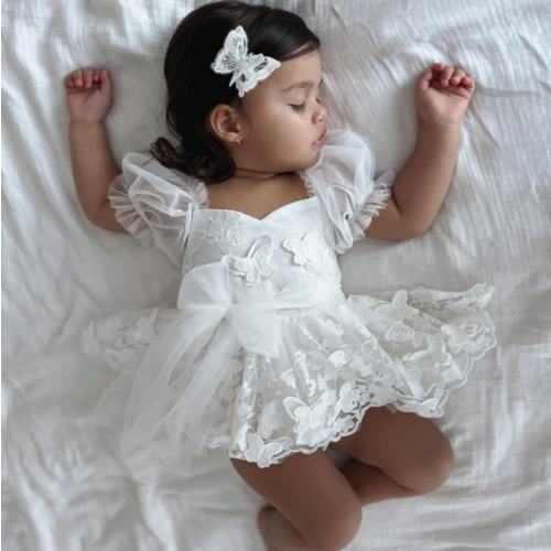 White Butterfly Kisses Baby Girls Romper – Arabella & Rose
