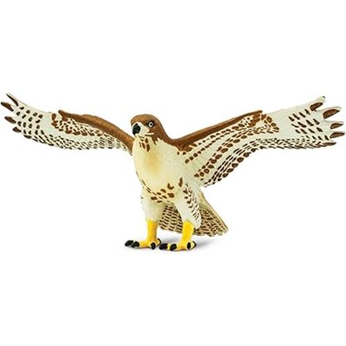 Safari Ltd. Red-Tailed Hawk Figurine - Detailed 5.75" Plastic Model Figure with Wingspan - Fun Educational Play Toy for Boys, Girls & Kids Ages 3+