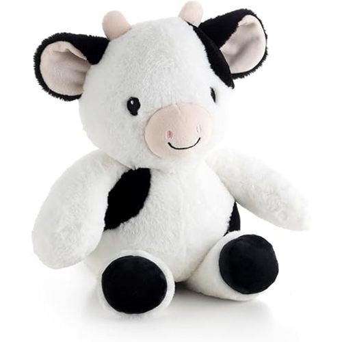 The Peanutshell Plush Cow Stuffed Animal - 10 inch - Baby Safe - Machine Washable - Soft Cow Baby Toys, Newborn Infant Toddler, Plushies for Boys Girls, Stuffies, Farm Nursery Decor