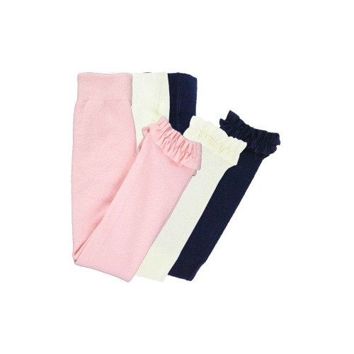 3-Pack Girls Footless Ruffle Tights, 6-12M