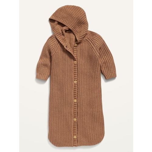 Unisex Hooded Button-Front Sweater Blanket for Baby