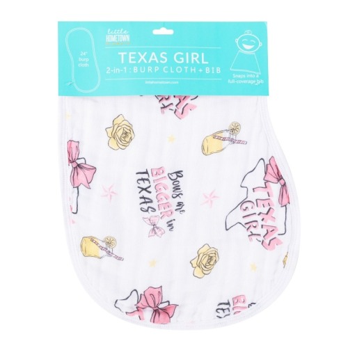 Little Hometown Burp and Bib - Texas Girl