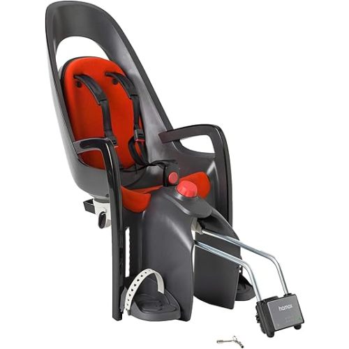 Hamax Caress Rear Child Bike Seat - Frame Mount, Ultra-Shock Absorbing, Adjustable to Fit Kids (Baby-Toddler) 9 mo-48.5lb.