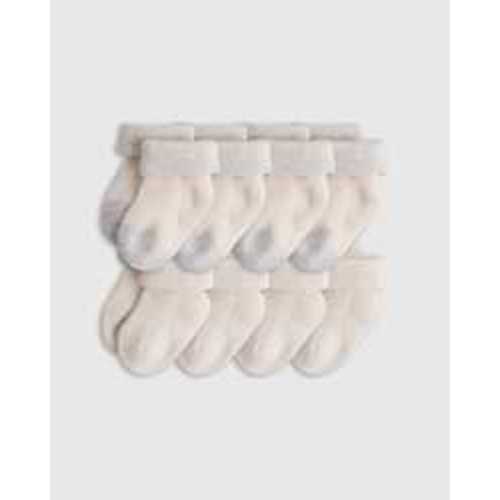 Organic Cotton Fold Over Socks 8-Pack - Baby in Blue/Multi