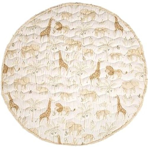 Crane Baby Activity Mat, Baby Play Mat for Boys and Girls, Safari Animal, 40" x 40", Baby Must Haves, Jungle Nursery Decor Infant Play Mat, Tummy Time Baby Floor Mat, Kids Play Mat, Tummy Time Mat