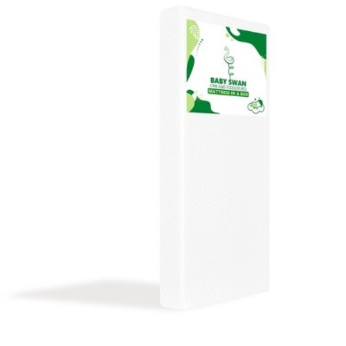 Dream On Me Baby Swan 5” Foam Crib & Toddler Bed Mattress in White - Greenguard Gold & JPMA Certified Mattress in Box