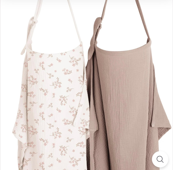 Konssy 2-Pack Muslin Nursing Cover Up for Breastfeeding Moms