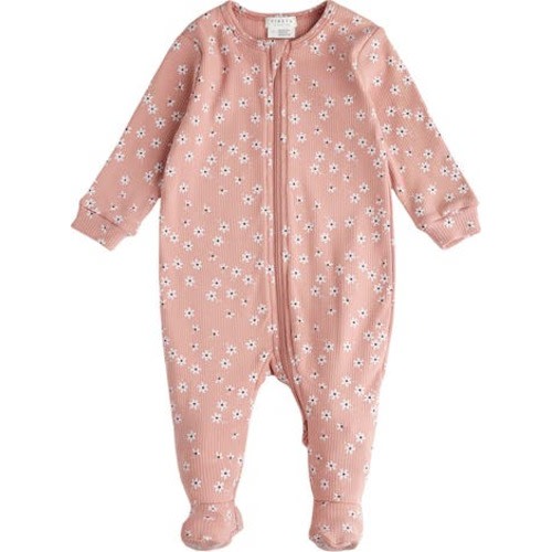 Autumn Garden Print One Piece Cotton Footie Pajamas, 9M