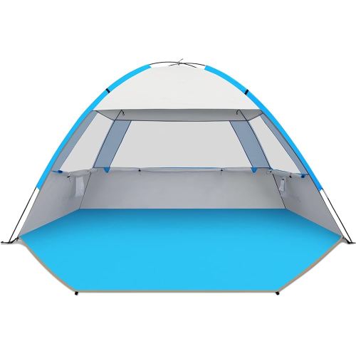Gorich Beach Tent Sun Shelter for 3/4-5/6-7/8-10 Person with UPF 50+ UV Protection, Lightweight & Easy Setup Beach Shade Canopy, Portable Beach Shade Tent Beach Cabana