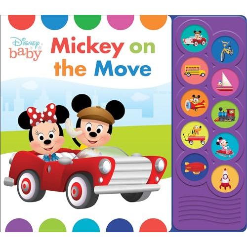Disney Baby Mickey Mouse, Minnie, and More! - Mickey on the Move 10-Button Sound Book - PI Kids