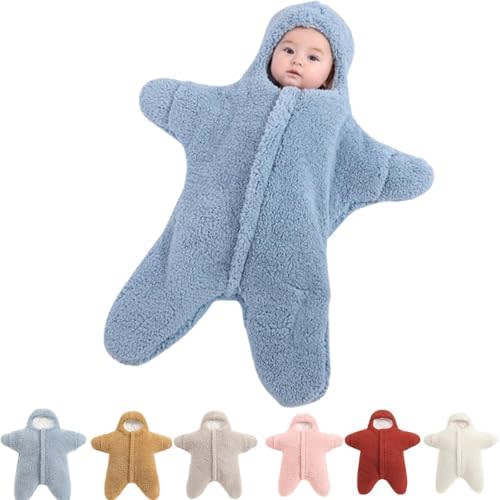 Baby Starfish Onesie, Thick Fleece Wearable Starfish Baby Onesie, Newborn Starfish Swaddle Bag