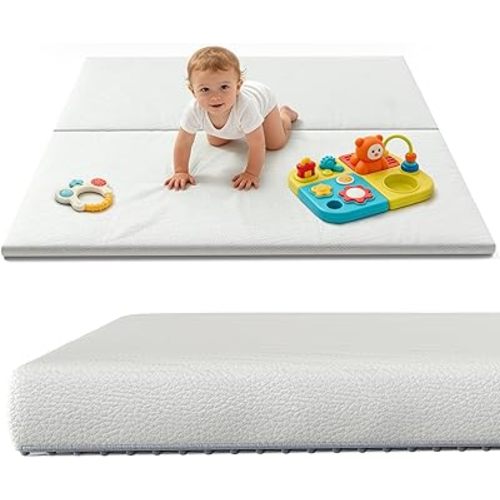 Baby Play Mat 50x50 inch, Extra Thick 1.3‘’ Waterproof Floor Mat for Crawling, Non-Toxic Large Activity Mat with Machine Washable Cover for Toddlers Infants Boys Girls