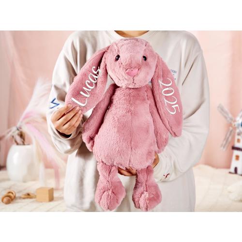 Personalized Embroidered Bunny Rabbit,Baby Shower Gifts,Newborn Baby Gift,Kids Birthday Gift,Stuffed Animal,Gift for Baby,Flower Girl Gifts