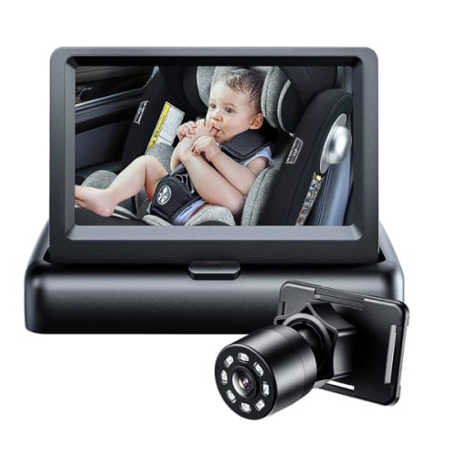 Itomoro Baby Car Mirror, View Infant in Rear Facing Seat with Wide Crystal Clear View,360° Rotation Plug and Play Easy Install baby car monitor 1080p
