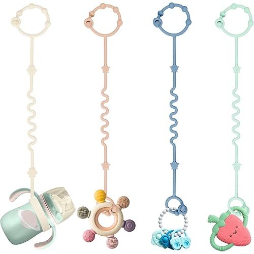 Toy Straps for Baby,Silicone Setpacifier Clip,Applies to Car Seat Toy,Teether Toy,High Chair,Stroller Accessories,Baby Toy Clips,Cribs,Rocking Chair