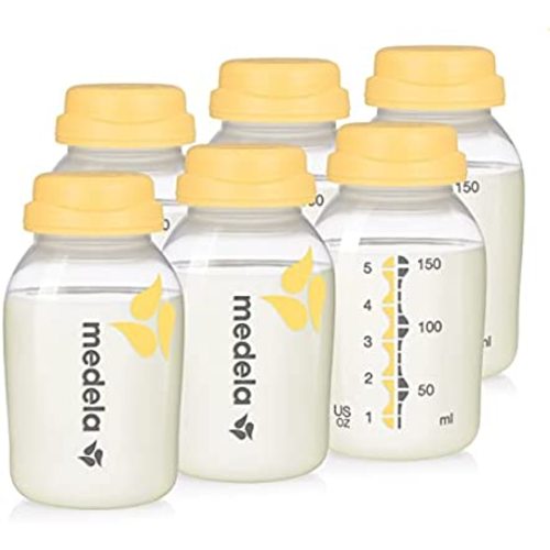 Medela Breast Milk Collection and Storage Bottles, 6 Pack, 5 Ounce Breastmilk Container, Compatible with Medela Breast Pumps and Made Without BPA