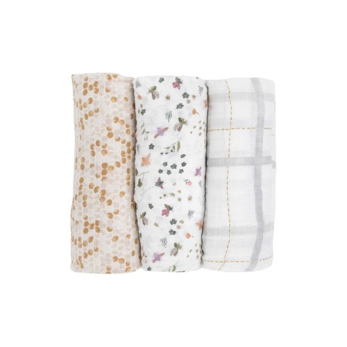3-Pack Cotton Muslin Swaddle Blankets