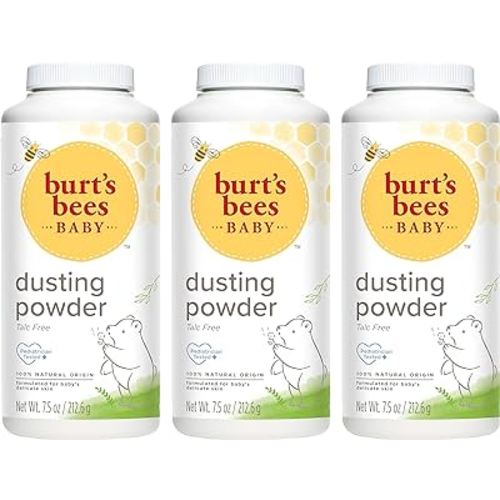 Burt's Bees Baby Dusting Powder, 100% Natural Origin, Talc-Free, Pediatrician Tested, 7.5 Ounces, Pack of 3, Pack May Very