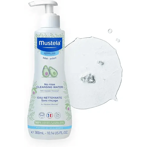 Mustela No-Rinse Micellar Cleansing Water for Babies - Made with Natural Avocado Perseose & Aloe Vera - Safely Cleans Baby's Face, Hands & Diaper Area - 1 or 2-Pack - Various Sizes