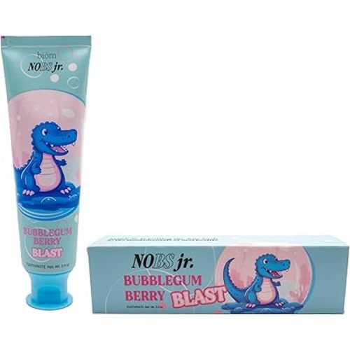 NOBS Jr. Kids Nano Hydroxyapatite Toothpaste – Fluoride Free, SLS-Free, Remineralizing - Dentist Formulated - Bubblegum Berry