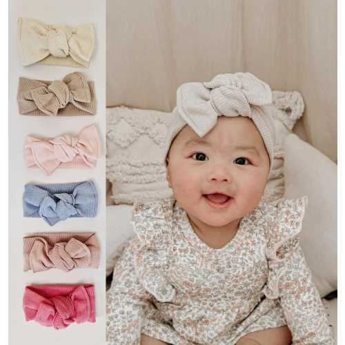 Baby Ribbed Bow Headband, Toddler topknot Cotton Baby Bow, baby girl headband bows Soft And Stretchy Newborn Baby Headbands Baby Shower Gift