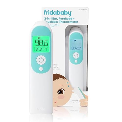 Frida Baby Thermometer, 3-in-1 Infrared Thermometer for Ear, Forehead & Touchless, FSA/ HSA Eligible Fever Thermometer for Baby, Infants ,Toddlers, Kids & Adults