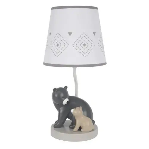 Woodland Forest Gray Bears Nursery Lamp with Shade & Bulb – Lambs & Ivy