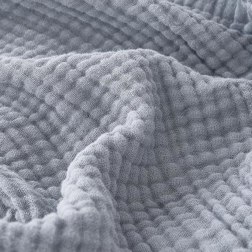 EMME Cotton Muslin Large Throw Blanket Couch Breathable Gauze Blanket Soft Lightweight Bed Blankets Adults (Dusty Blue, 50"x71")