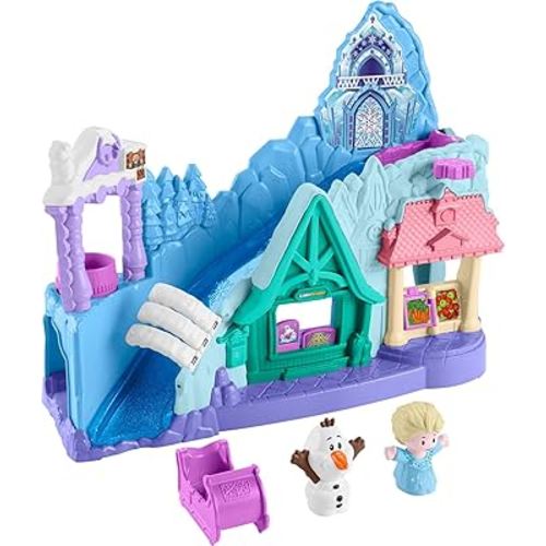 Fisher-Price Little People Toddler Toy Disney Frozen Arendelle Sledding Adventures Playset with Figures for Pretend Play Ages 18+ Months