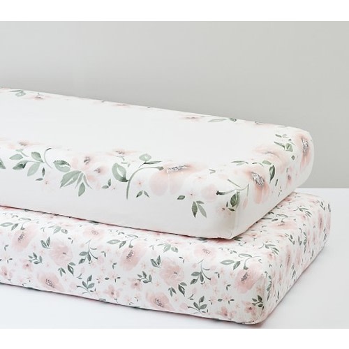 Meredith Picture Perfect & Allover Floral Organic Crib Fitted Sheet Bundle - Set of 2