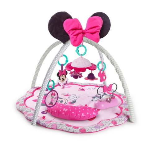 Bright Starts Disney Baby Minnie Mouse Garden Fun Activity Gym Play Mat with Melodies, Ages Newborn +