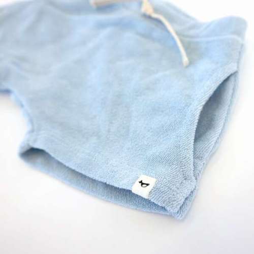 Pocket Drawstring Terry Baby Shorts, Sky Blue - Oh Baby! | Maisonette