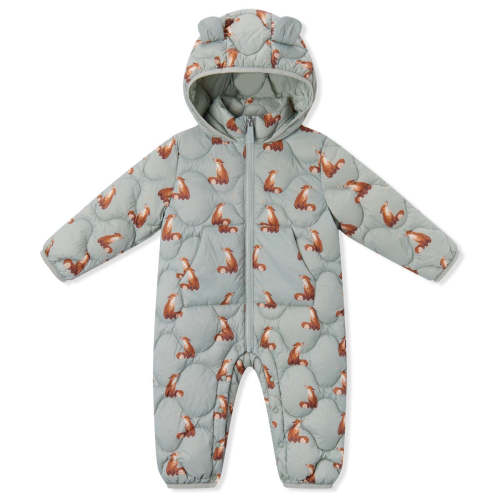 SIZE 3-6 M | Fox Lightweight Down Hooded Jumpsuit