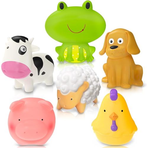 Farm Animals Baby Bath Toys for Kids Toddler Ages 1-3, No Hole Bathtub Pool Toys for 1 2 3 Year Old Boy Girl Birthday, Toddler Toys - A-farm animal