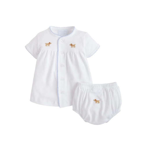Pinpoint Layette Knit Set - Lab