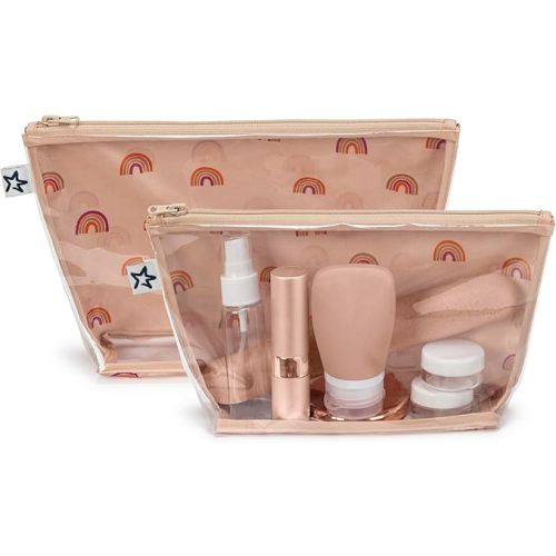 Tiny Twinkle Diaper Bag Organizing Pouches | Mess-Proof Clear Front Travel Organizer Bags | TSA Approved Toiletry Bag Set for Baby and Mom Essentials