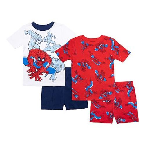 Boys 4-10 Marvel Spider-Man "Spidey Surrounded" 4-Piece Pajama Tops & Pajama Shorts Set