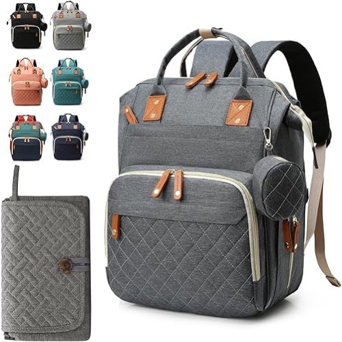 Diaper Bag Backpack for Girls Boys: Dark Gray Toddler Diaper Bag with Changing Pad Baby Backpack Diaper Bag for Mon Dad Newborn Mochila Pañaleras para Bebe Niña Niño Baby Registry Search Must Haves